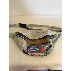 Vintage 80’s ‘Save the Whales' Stone Wash Denim Belt/Sling Bag